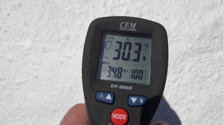 Temperatura po pomalowaniu farbą Primalit UV Filtr